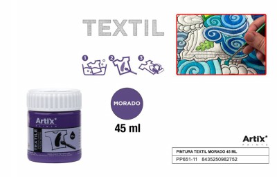 [8435250982752] ARTIX PITTURA PER TESSUTI 45ML VIOLA