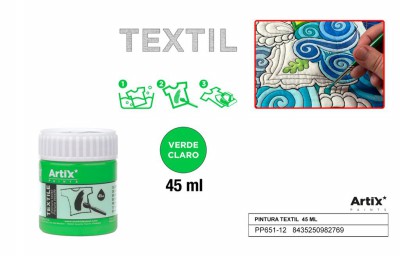 [8435250982769] ARTIX PITTURA PER TESSUTI 45ML VERDE CHIARO