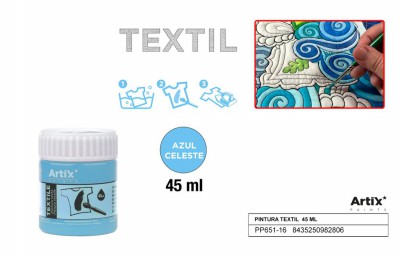 [8435250982806] ARTIX PITTURA PER TESSUTI 45ML AZZURRO