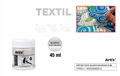 [8435250982912] ARTIX PITTURA PER TESSUTI 45ML BIANCO PERLATO