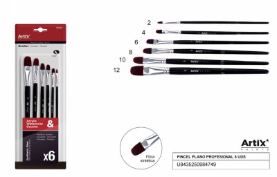 [8435250984749] ARTIX PENNELLI PROF PIATTI 6PZ NERO