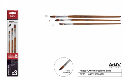 [8435250984770] ARTIX PENNELLI PROF LINGUA GATTO 3PZ LEGNO NAT