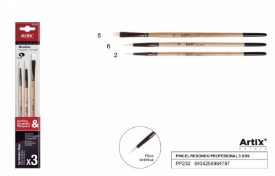 [8435250984787] ARTIX SET PENNELLI PROF PIATTI/TONDI 3PZ