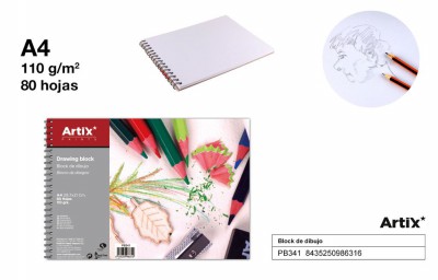 [8435250986316] ARTIX BLOCCO DISEGNO SPIRALATO A4 80F 110G