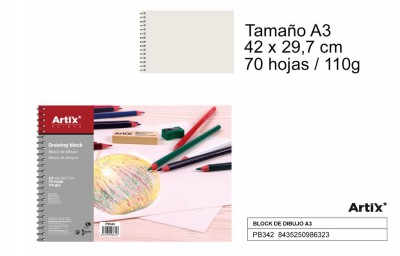 [8435250986323] ARTIX BLOCCO DISEGNO SPIRALATO A3 70F 110G