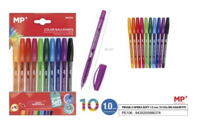 [8435250986378] PENNA SCRITTURA SOFT 1.0MM CONF. 10COLORI