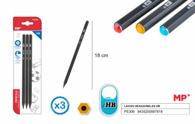 [8435250987818] MATITA HB NERA CON DIAMANTE COLORATO 3PZ