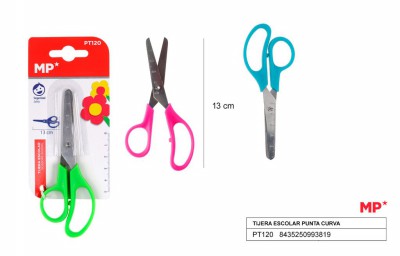 [8435250993819] FORBICI SCUOLA PUNTA TONDA 13CM C/ASSORT