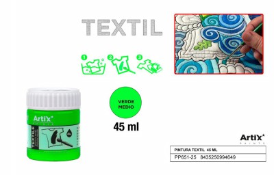 [8435250994649] ARTIX PITTURA PER TESSUTI 45ML VERDE