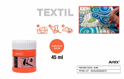 [8435250994670] ARTIX PITTURA PER TESSUTI 45ML ARANCIONE FLUO