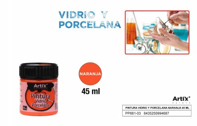 [8435250994687] ARTIX PITTURA PER CERAMICA/VETRO 45ML ARANCIONE
