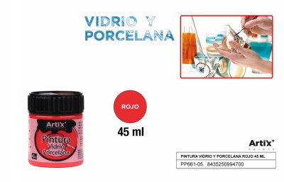 [8435250994700] ARTIX PITTURA PER CERAMICA/VETRO 45ML ROSSO