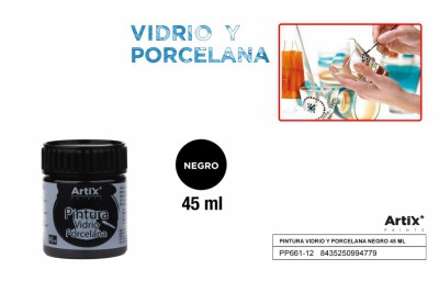 [8435250994779] ARTIX PITTURA PER CERAMICA/VETRO 45ML NERO