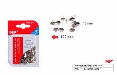 [8435250999002] PUNTINE METALLICHE 10MM 100PZ ARGENTO