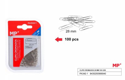 [8435250999040] FERMAGLI 28MM 100PZ CROMATI