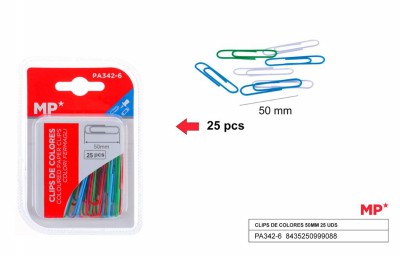 [8435250999088] FERMAGLI 50MM 25PZ COL. ASS.
