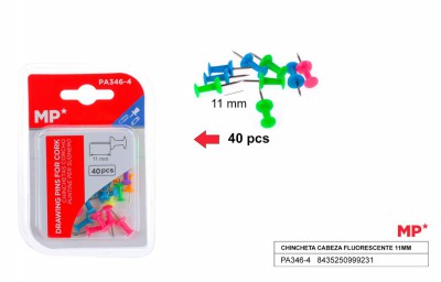 [8435250999231] SPILLI CARTOGRAFICI 11MM 40PZ COL. ASS. FLUO
