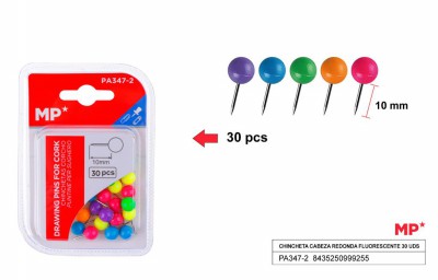 [8435250999255] SPILLI CARTOGRAFICI SFERA 10MM 30PZ COL. ASS. F