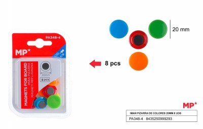 [8435250999293] MAGNETI ROTONDI 20MM 8PZ COL. ASS.