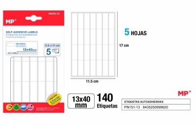 [8435250999620] ETICHETTE ADESIVE STAMPABILI 40X13MM 140PZ BIAN