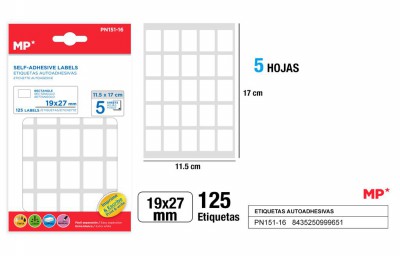 [8435250999651] ETICHETTE ADESIVE STAMPABILI 27X19MM 125PZ BIAN