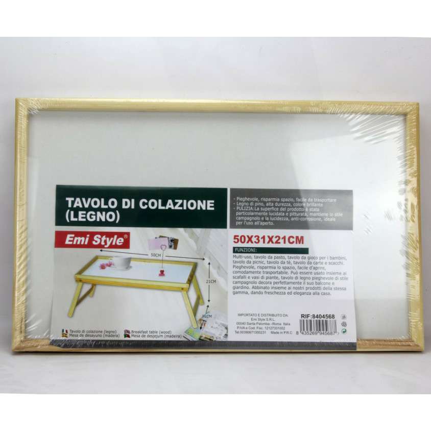 [8435269945687] VASSOIO COLAZIONE A LETTO IN LEGNO