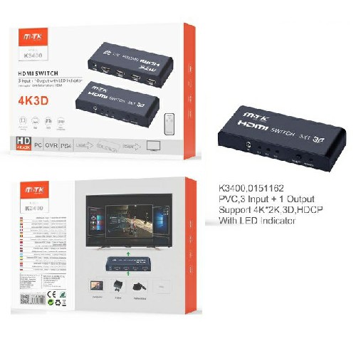 [8435350734008] INTERRUTTORE HDMI 3 * 1 CON CONTROLLO E A