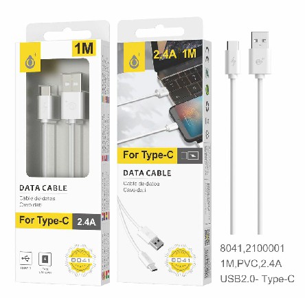 [8435350780418] CAVO DATI PER TIPO C 1M, 18W, BIANCO