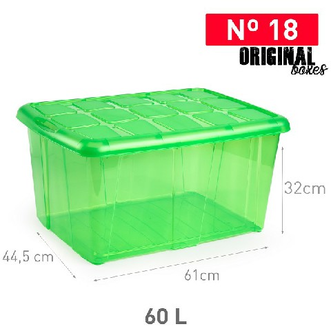 [8435421857483] SCATOLA MULTIUSO N  18 60 L VERDE TRANSL