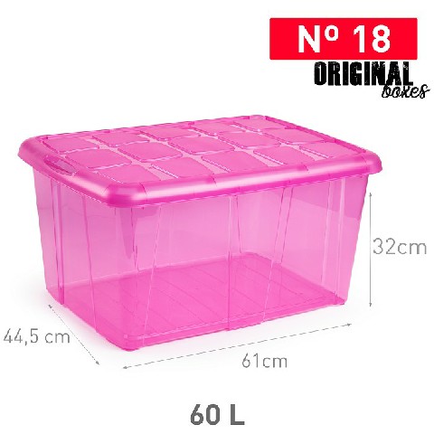 [8435421857490] SCATOLA MULTIUSO N  18 60 L ROSA TRANSL