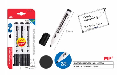 [8435464109754] PENNARELLO LAVAGNA PUNTA TONDA 2/3MM 3PZ NERO