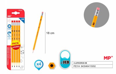 [8435464115052] MATITA HB + GOMMA 4PZ