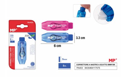 [8435464117575] CORRETTORE A NASTRO A SCATTO 5MM X 5M COL. ASS.
