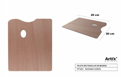 [8435464122609] PALETTA RETTANGOLARE IN LEGNO PER LA PITTURA