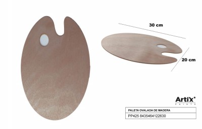 [8435464122630] ARTIX TAVOLOZZA IN LEGNO OVALE 30X20CM