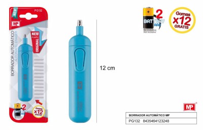[8435464123248] GOMMA ELETTRICA CON 12 RICARICHE DI RICAMBIO BLU