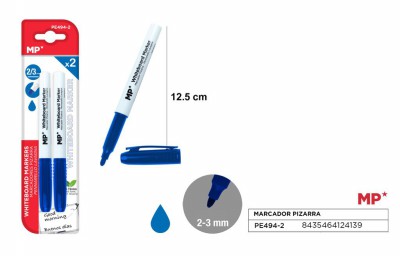 [8435464124139] PENNARELLO LAVAGNA PUNTA TONDA 2/3MM 2PZ BLU