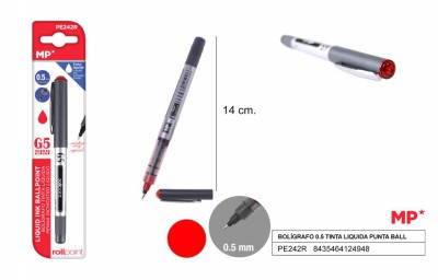 [8435464124948] PENNA INCHIOSTRO LIQUIDO G5 0.5MM ROSSO