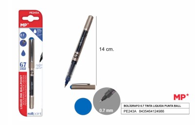 [8435464124986] PENNA INCHIOSTRO LIQUIDO G7 0.7MM BLU