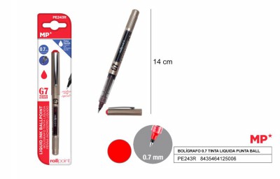 [8435464125006] PENNA INCHIOSTRO LIQUIDO G7 0.7MM ROSSO