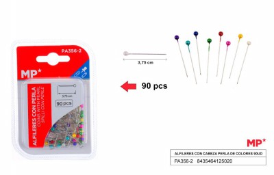 [8435464125020] SPILLI DA SARTA 37.5MM 90PCOL. ASS. METAL