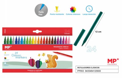[8435464125600] PENNARELLI CLASSICI PUNTA FINE CONF. 24 COLORI