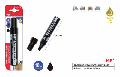 [8435464125693] MARCATORE PERM PUNTA SCALPELLO 10MM NERO