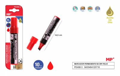 [8435464125716] MARCATORE PERM PUNTA SCALPELLO 10MM ROSSO