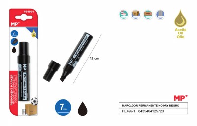 [8435464125723] MARCATORE PERM PUNTA SCALPELLO 7MM NERO