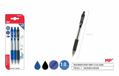 [8435464126348] PENNA SFERA A SCATTO 1.0MM 3PZ 1*N/2*B