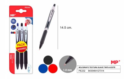 [8435464127314] PENNA SOFT A SCATTO 1.0MM 4PZ R/N/B
