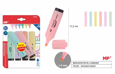 [8435464128052] EVIDENZIATORE 2-5MM 6PZ COL. ASS. PASTELLO