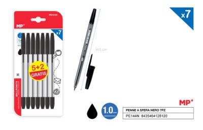 [8435464128120] PENNE SFERA 1.0MM 7PZ NERO