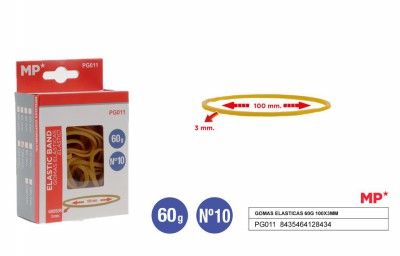 [8435464128434] ELASTICI 100X3MM CONF. 60G